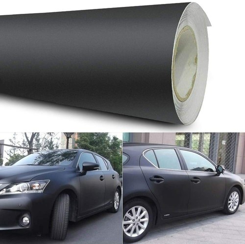Black matt car vinyl - black,